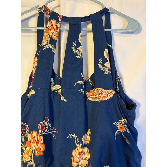 Nine Britton Womens Maxi Dress Plus XXL 2X Navy Floral Romantic Boho Indie Soft - Picture 5 of 5